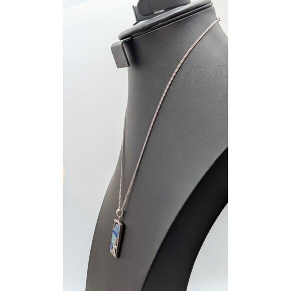 Lita Sea Glass Jewelry 925 Sterling Silver Mosaic Starfish Pendant 20" Necklace - Picture 2 of 8